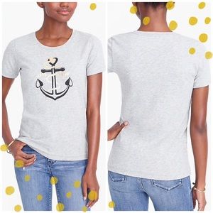 J. Crew Factory Gray anchor tee shirt size Medium